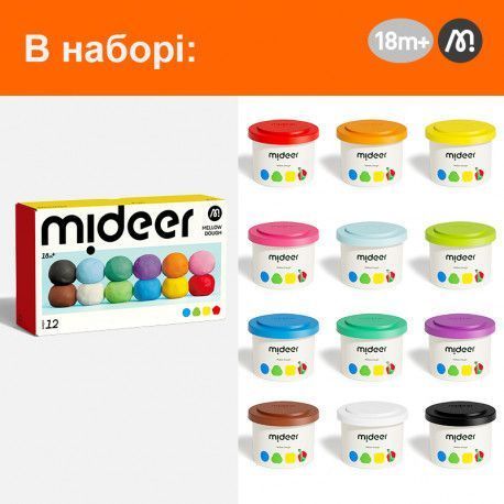 Масса для лепки Мягкое тесто (12 цветов) Mideer Toys MD1501 фото