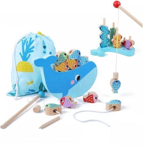 Развивающая игра 4 в 1 Кит (балансир, рыбалка, шнуровка, сортер) Tooky Toy TH698 фото
