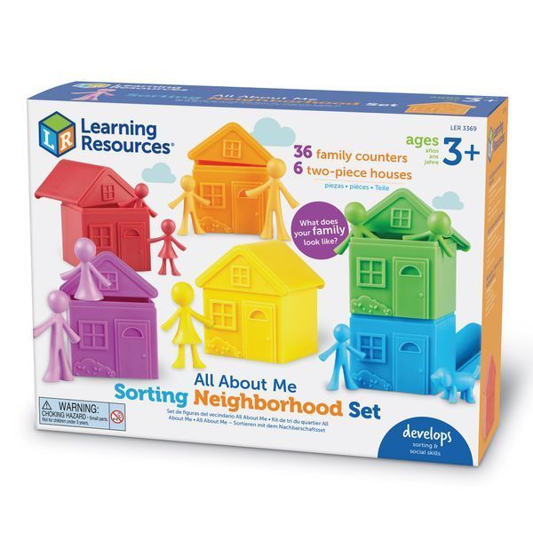 Кольорові будиночки з фігурками Родина для сортування Learning Resources LER3369 фото