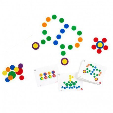 Игра занятие Яркие кружочки (84 элемента, 15 карточек) Edx Education 13383 фото