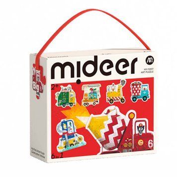 Мій перший пазл 6 в 1 Будівельні машини Mideer toys MD1459 фото