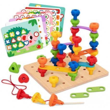 Багатофункціональна райдужна мозаїка та шнурівка Tooky Toy TK089 фото