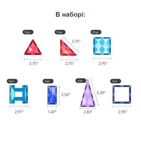 Магнитный конструктор Цветные плитки (60 деталей) Mideer Toys CT1210 фото