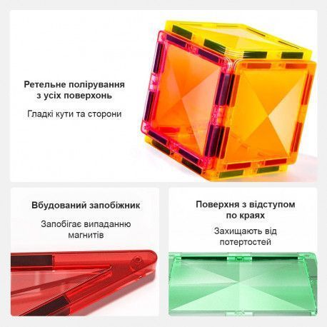 Магнитный конструктор Цветные плитки (60 деталей) Mideer Toys CT1210 фото