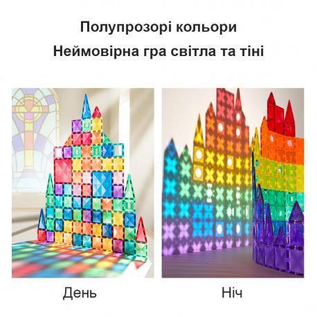 Магнитный конструктор Цветные плитки (60 деталей) Mideer Toys CT1210 фото