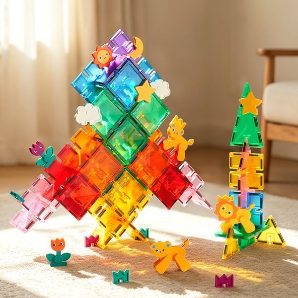 Магнитный конструктор Цветные плитки Королевство чудес Mideer toys MD2417 фото