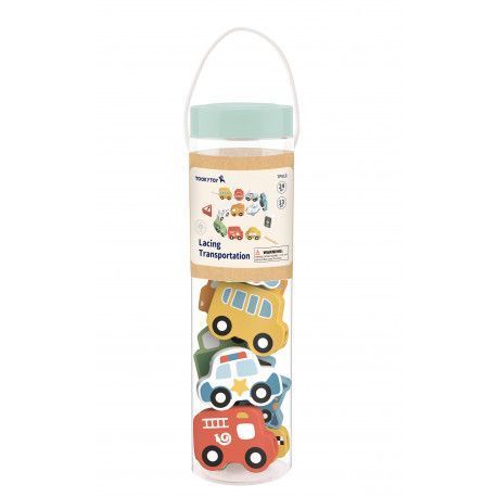 Первая шнуровка Транспорт деревянная Tooky Toy TP513 фото