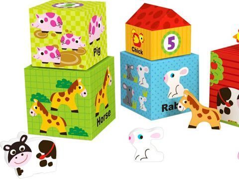 Пирамидка кубики Ферма Tooky Toy TKF053 фото
