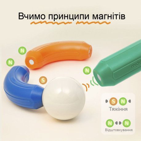 Магнитный конструктор для малышей безопасные большие детали (32 шт.) Mideer Toys MD1588 фото