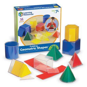 Набор Обьемные геометрические фигуры с разверткой (8 шт) Learning Resources LER0921 фото