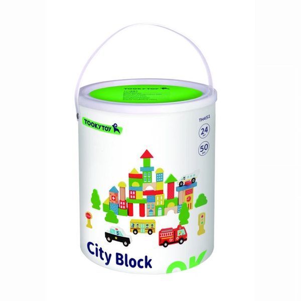 Дерев'яний конструктор Місто Tooky Toy TH451 фото