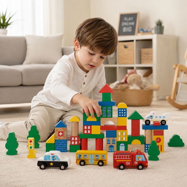 Дерев'яний конструктор Місто Tooky Toy TH451 фото
