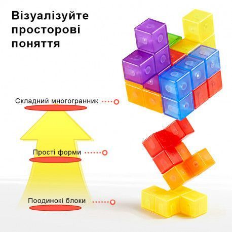Магнітний куб Конструктор для розвитку просторового мислення Mideer Toys MD3400 фото