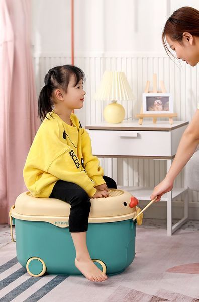 Ящик для хранения игрушек Утенок Блу на колесах, БОЛЬШОЙ (71 л) Poppet PP-001B-L фото