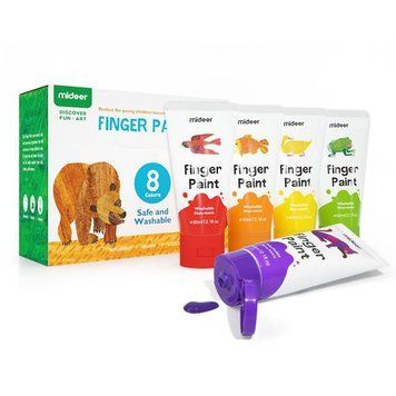 Набір пальчикових фарб Перші малюнки 8 кольорів Mideer Toys MD4110 фото