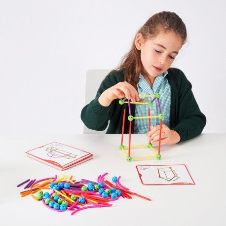 Розвиваючий конструктор 2D і 3D геометрія з картками (144 ел) Edx Education 21372C фото