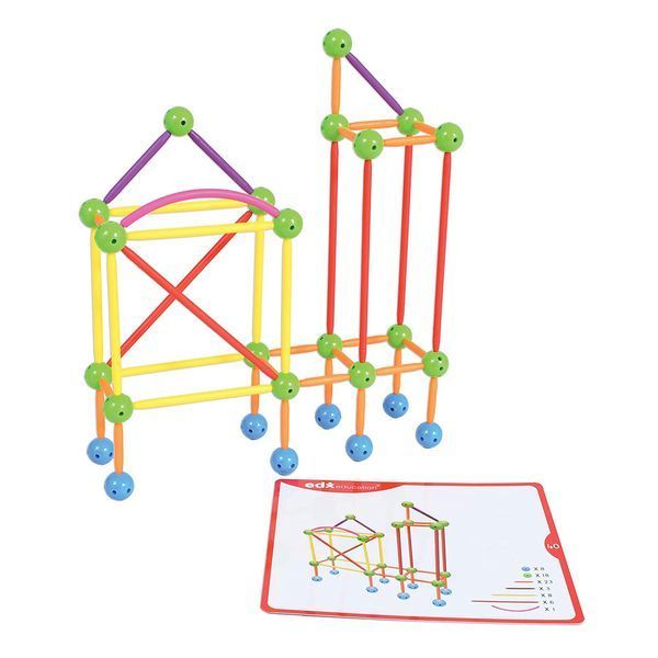 Розвиваючий конструктор 2D і 3D геометрія з картками (144 ел) Edx Education 21372C фото