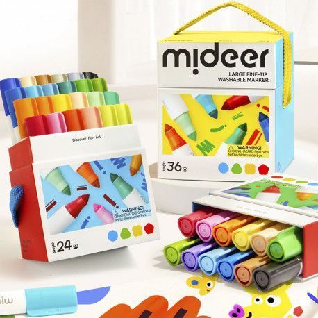 Маркеры с водными чернилами для малышей 12 шт Mideer Toys MD1549 фото
